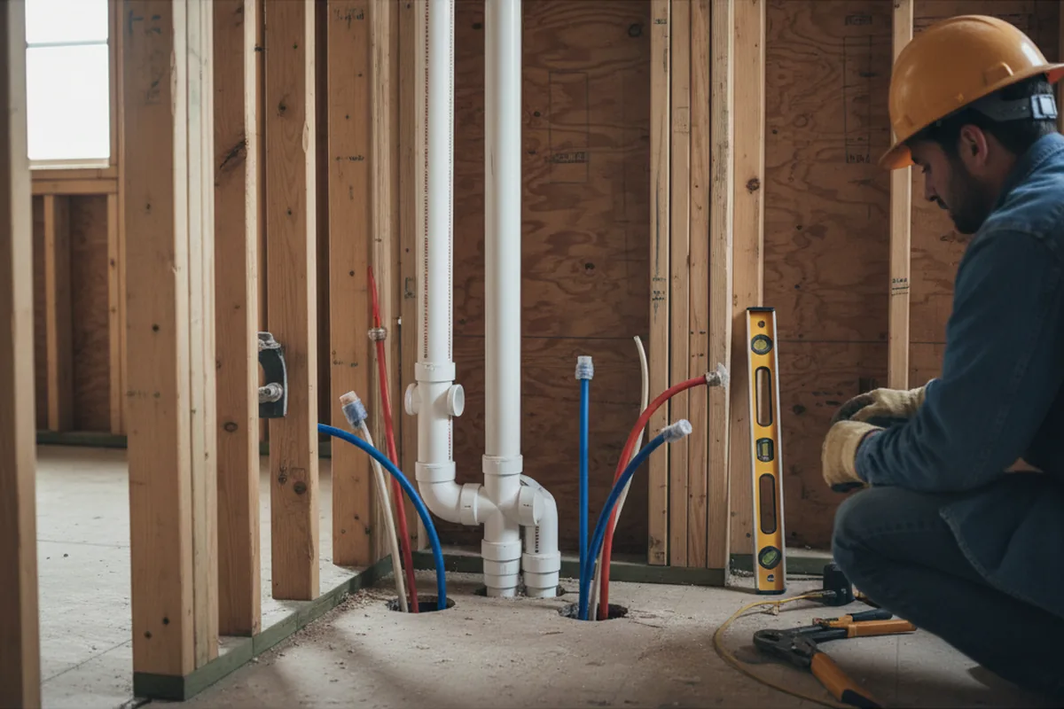 Drain and supply rough-in during Garbage Disposal Repair in Cumberland Furnace